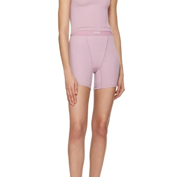 Skims Cotton Rib Boxer Shorts In Dusk - Picture 5 of 11
